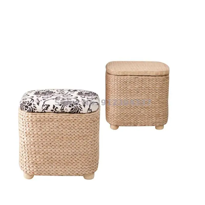 Почтовая упаковка чистая ручная соломенная плетеная табуретка для хранения