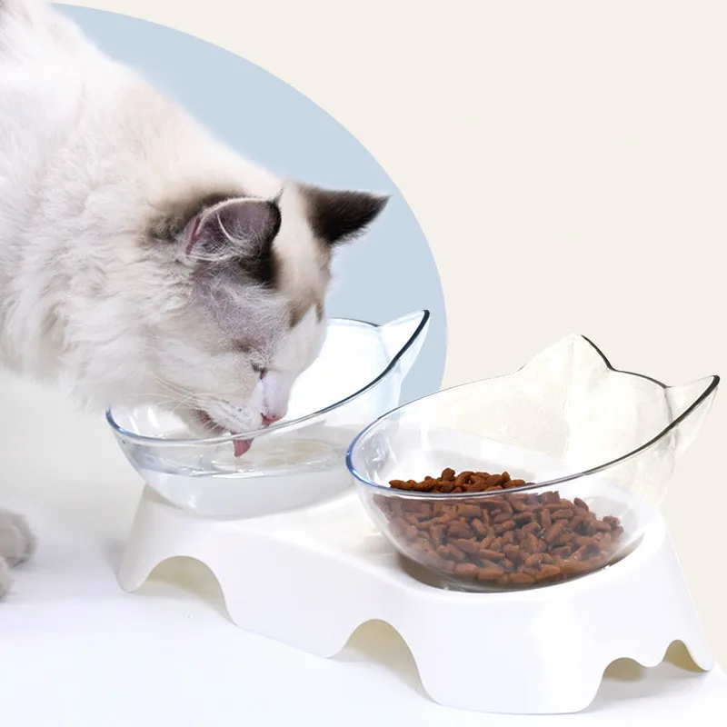 Кошачья миска для собак двойной Нескользящие Пэт Еда едят инструменты Пластик