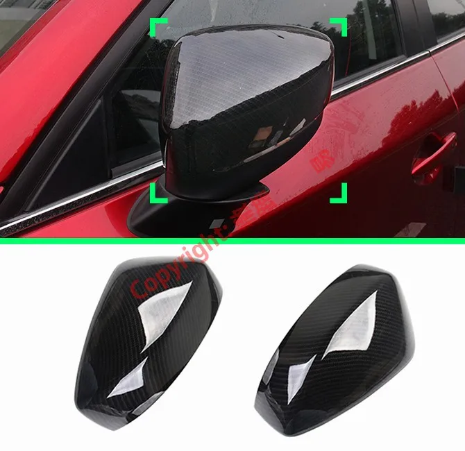 

Carbon Fiber Style Car Accessories Side Mirror Cover Trim Rear View Cap Overlay Molding Garnish For Mazda CX-5 2017 2018 2019