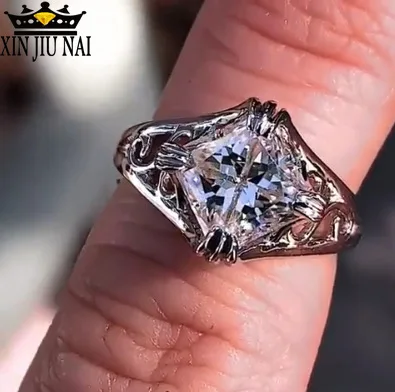 Роскошное женское белое обручальное кольцо милое серебро 925 пробы ювелирные