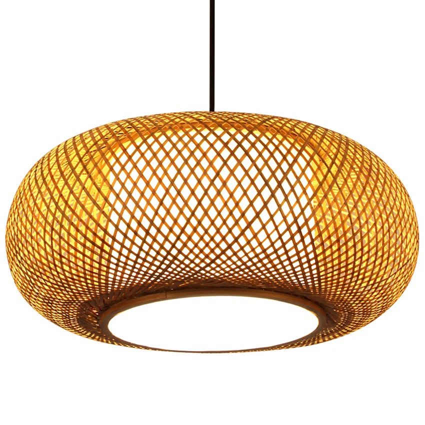 Японские деревянные подвесные светильники ручной вязки из бамбука и ротанга