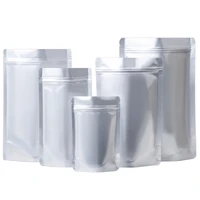100pcslot stand up pure aluminum foil round angle zip lock reclosable package bag heat seal zipper retail food storage bag
