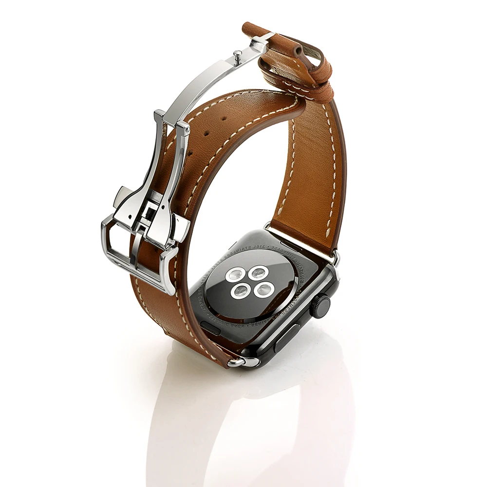 Ремешок из коровьей кожи для Apple Watch 5 4 3 2 1 42/44 мм | Наручные часы