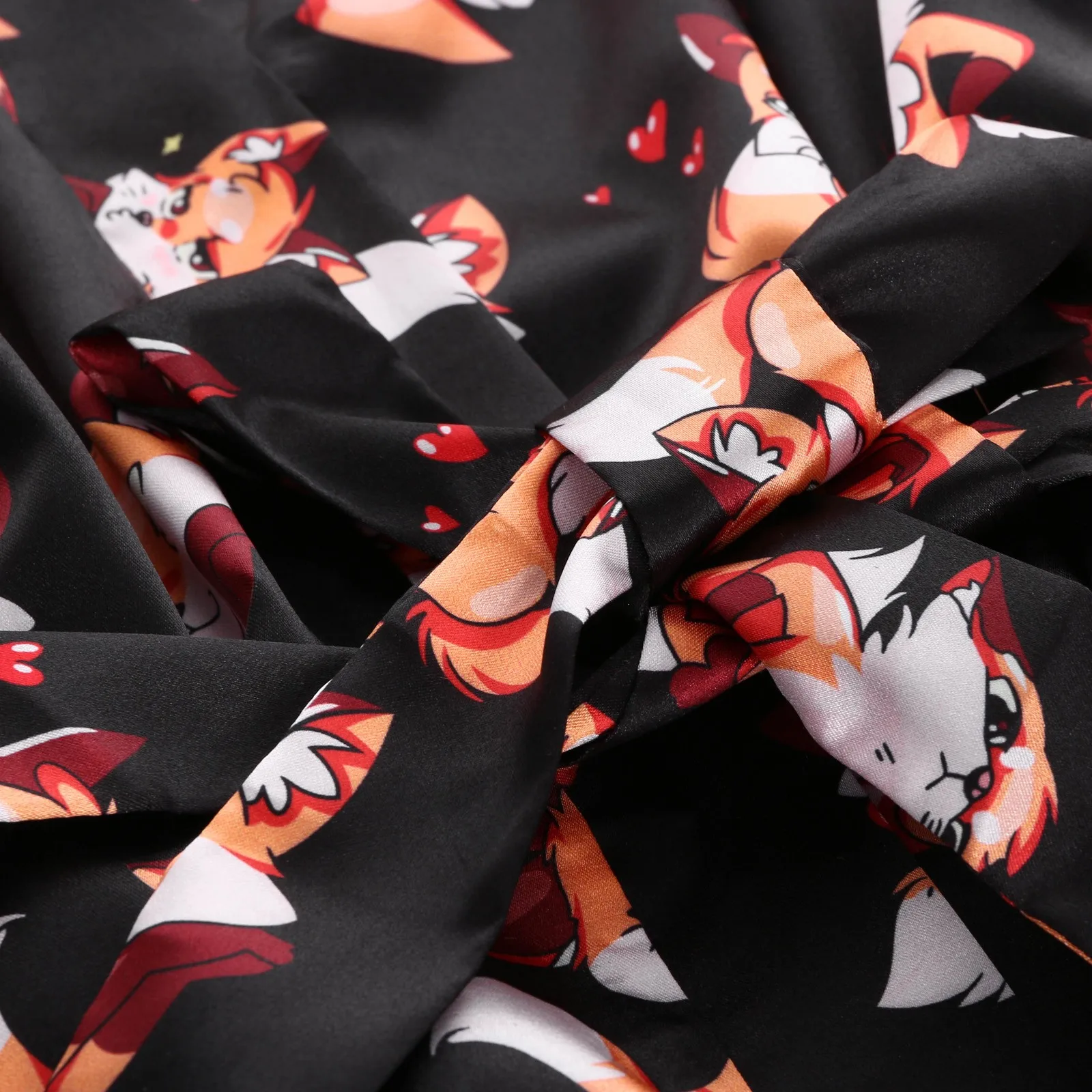 

Spa Casual Robe Women Fox Print Silk Satin Robes Wedding bridesmaids Pajamas Soft Bathrobe Sleepwear Belt Bathroom Nightgown A50