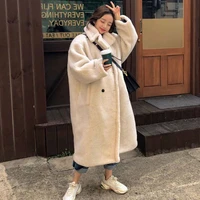 2020 winter new korean ins thickened warm cotton clothes womens medium and long cotton clothes lamb wool coat women