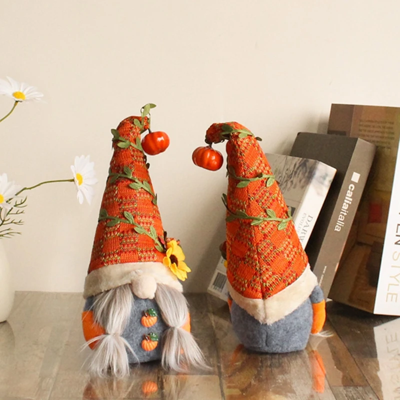 Nomo de oto&ntilde;o, calabaza, girasol, sueco, Nisse, Tomte, elfo, enano, adornos de felpa para Navidad, Oto&ntilde;o, decoraci&oacute;n de Acci&oacute;n de Gracias-3
