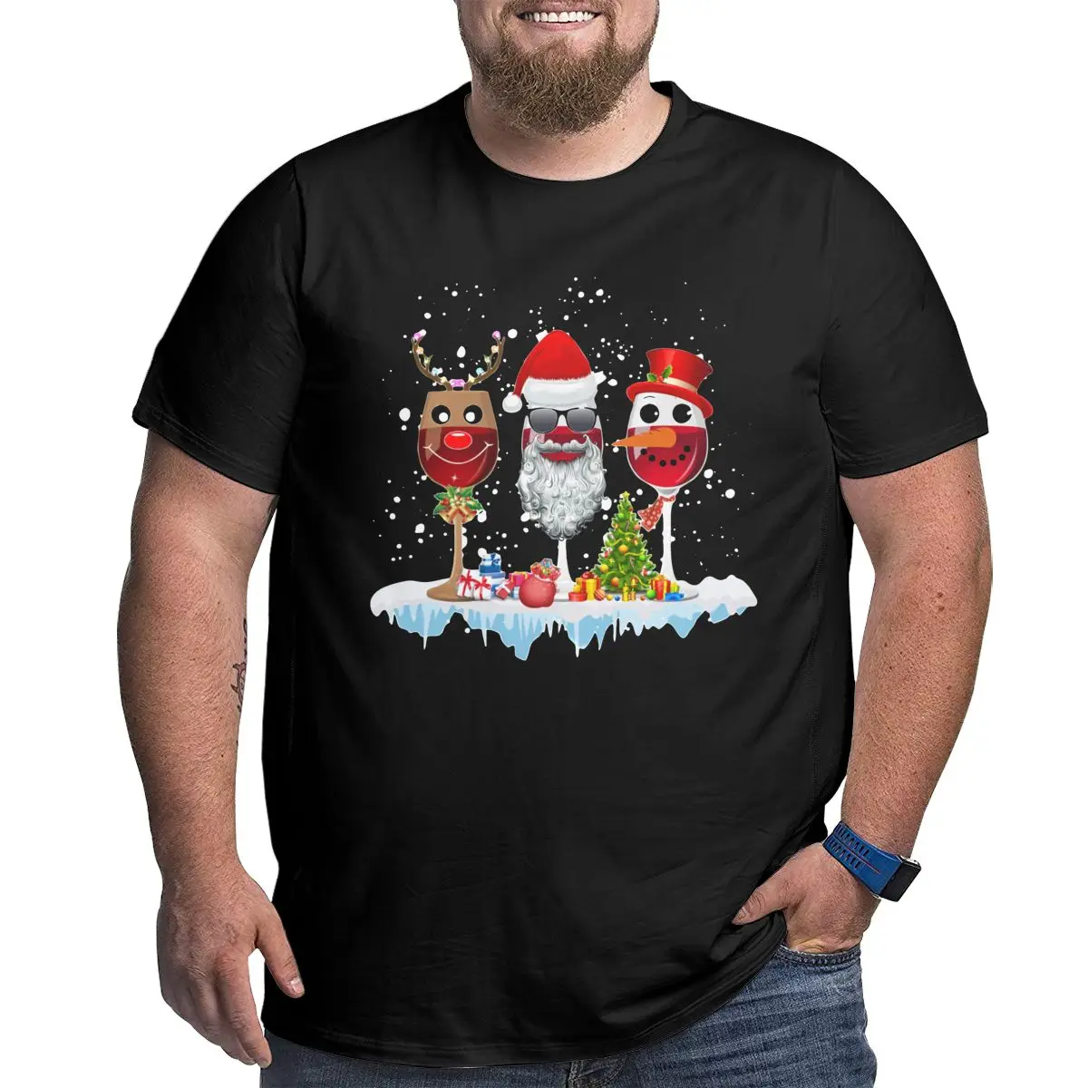

Мужская футболка с капюшоном «три бокала красного вина», 100% хлопок, 4XL 5XL 6XL