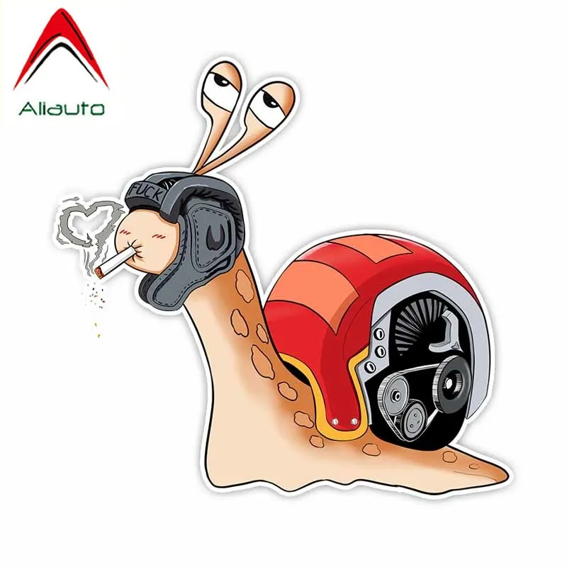 

Aliauto Cartoon Car Sticker Personality Smoker Snail Reflective Sunscreen PVC Decal Auto Accessories,15cm*16cm
