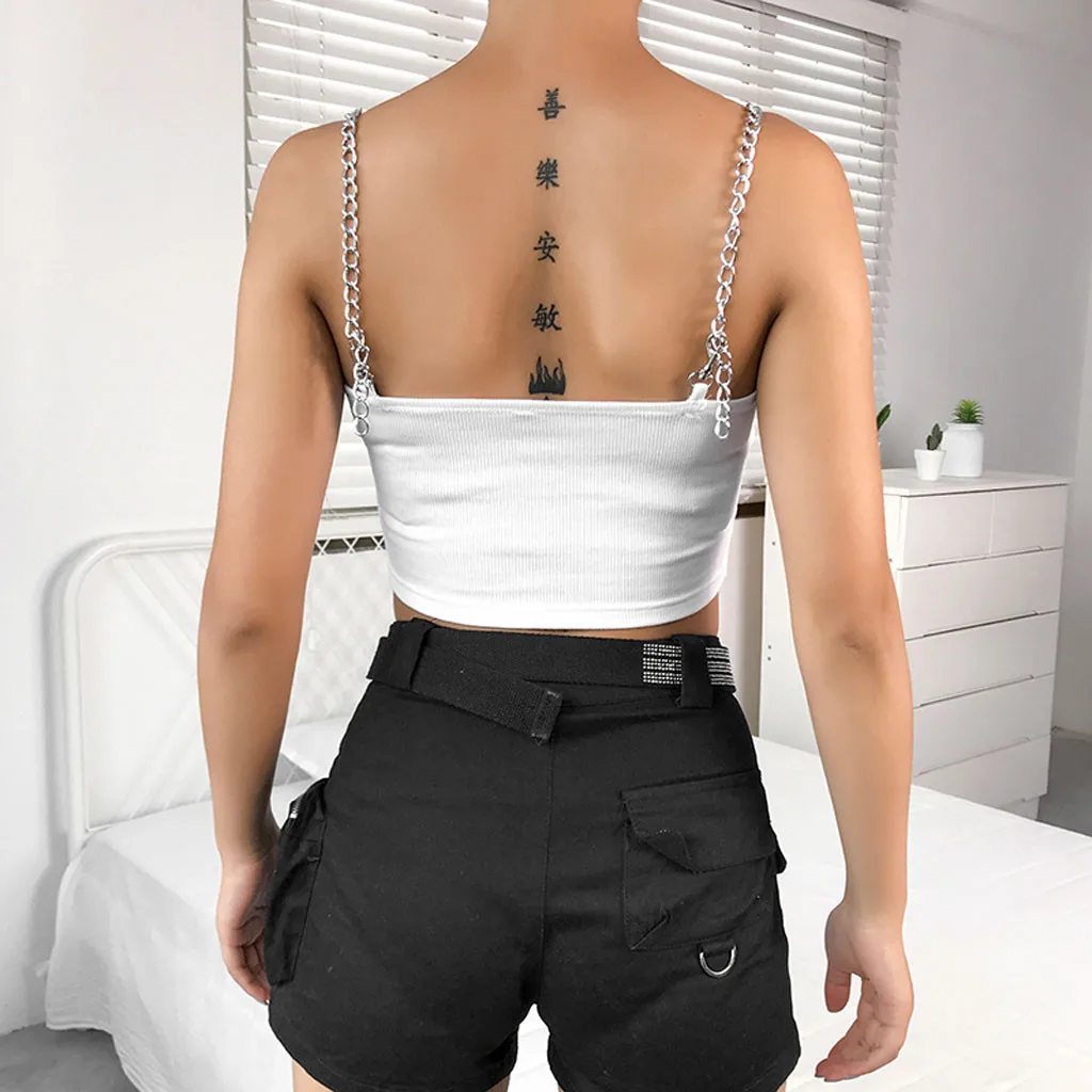 

2020 Fashion Hot New Women's Summer Basic Sexy Strappy Sleeveless Print Crop Top High Quality vest #3