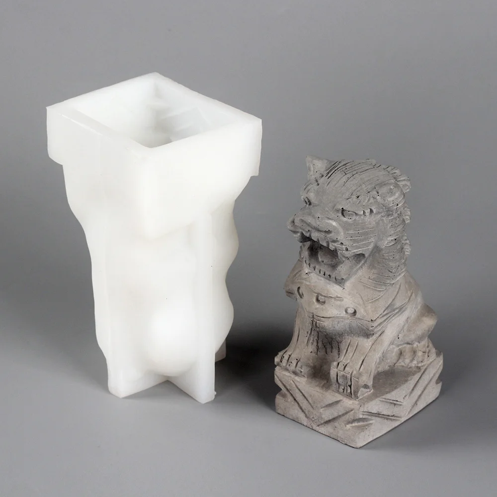 Статуя Льва силиконовая цементная форма Традиционный китайский стиль ручной
