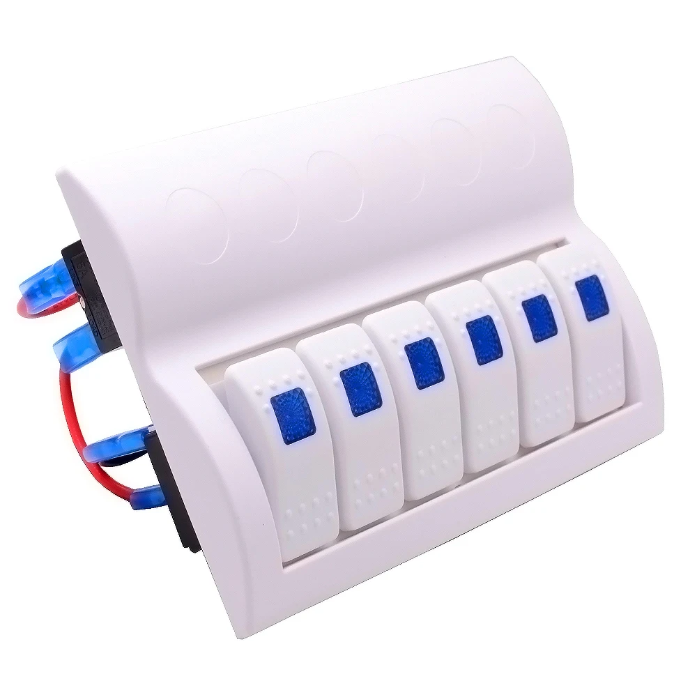 Панель переключателя 6 кнопочный переключатель 12 / 24 В постоянного тока 3 контакта