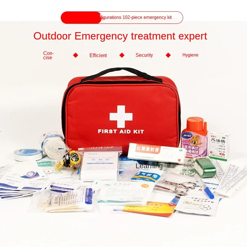 

Новая большая аптечка первой помощи для использования на открытом воздухе, для семьи автомобилей, 28 видов из 102 комплектов, китайская аптечк...