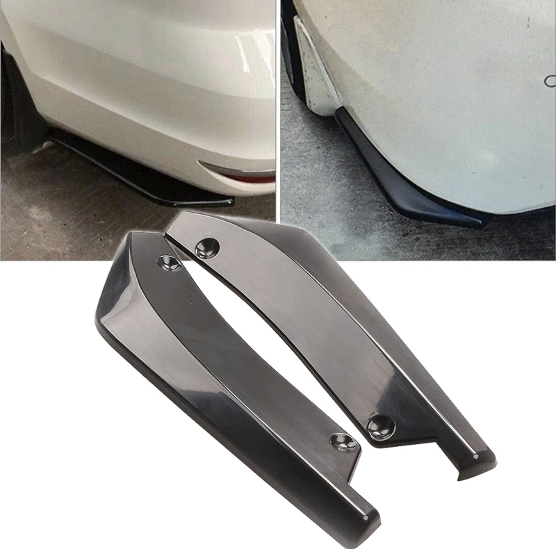 Pair Universal Car Rear Bumper Lip Diffuser Splitter Canard Angle Side Skirt Extension Spoiler Decorative Protection Cove | Автомобили и