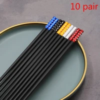 10 pair alloy chopsticks chinese long non slip alloy sushi hashi chop sticks set chinese gifts tableware chopsticks