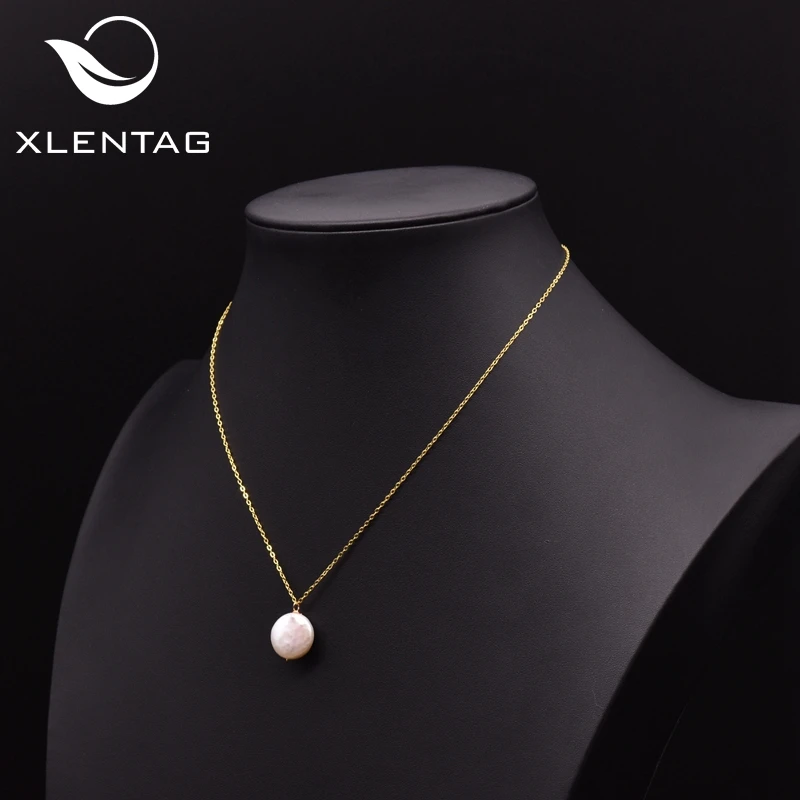 XlentAg ожерелье из стерлингового серебра 925 пробы с натуральным пресноводным