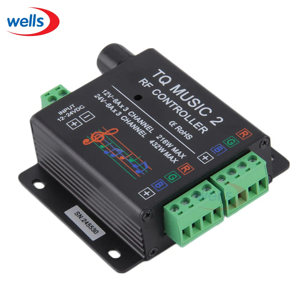 Новинка DC12V 24V 18A 3 канала TQ Music 2 RGB светодиодный пульт дистанционного управления ler