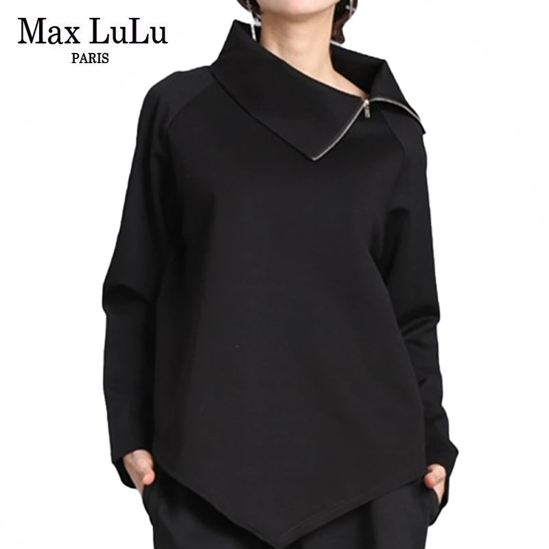 Осень 2020 роскошные европейские свободные топы Max LuLu Женские повседневные