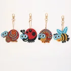 4 шт. DIY полная дрель, специальная форма, алмазная живопись, брелок, вышивка крестом, большой глаз, животное, брелок, подвеска, ювелирный брелок для ключей, подарок