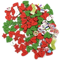 200pcs mix christmas decorative wooden buttons 2 holes handmade scrapbooking for craft supplies sewing accessories