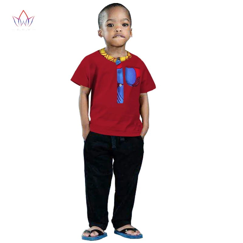 2017 Африканский Костюмы дети Дашики традиционные хлопчатобумажная рубашка
