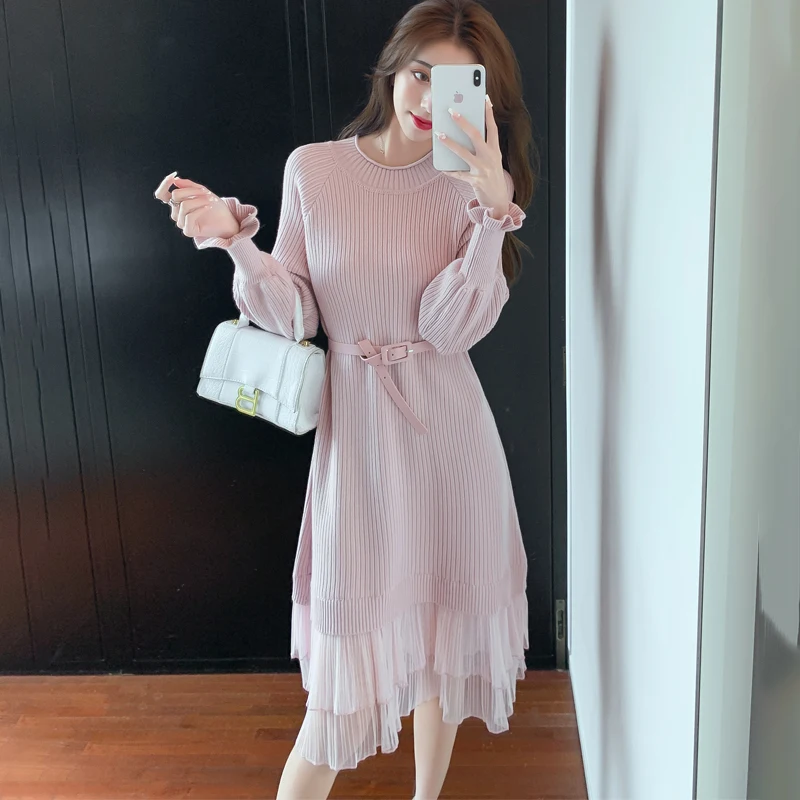 

Winter Mid-Length Sweater Female Loose Outer Wear Overknee Thicken Fall Knitted Sweater Dress Woman Vestido De Mujer Femme Robe