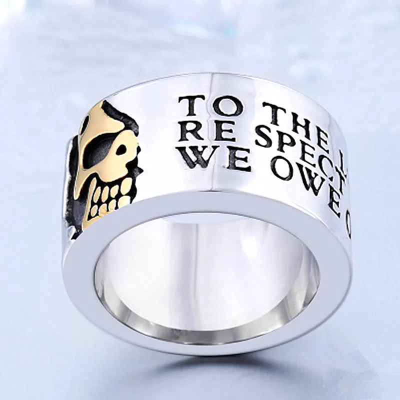 

Cool Men's Skull Skeleton Gothic Biker Rings Men Rock Punk Ring Party Favor Wholesale Jewelry Stainless Steel Letter Ring