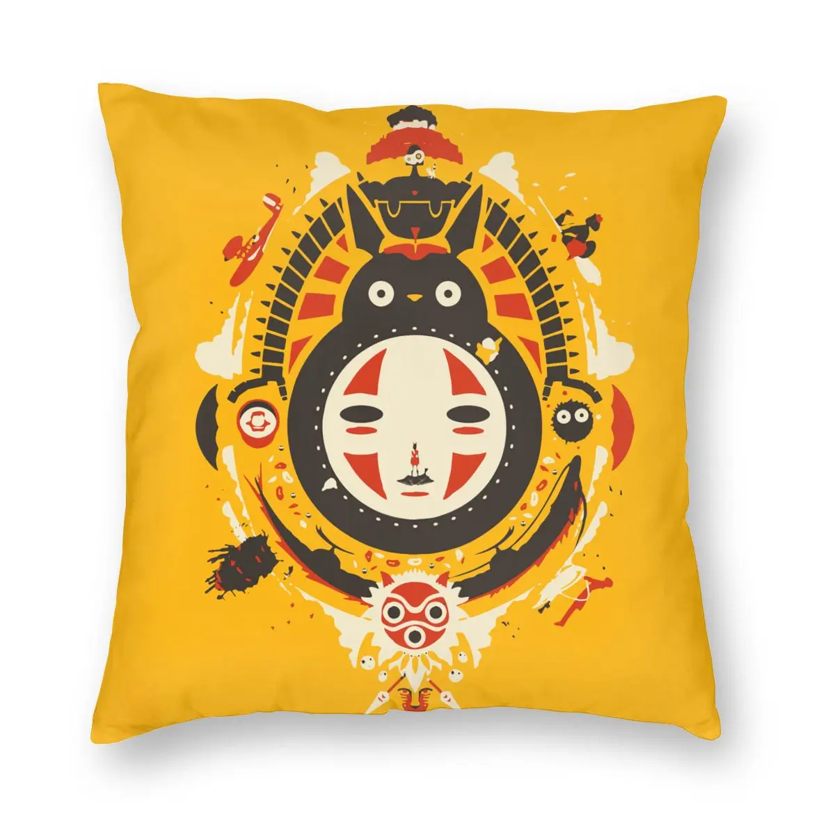 

Квадратная подушка Totoro Tdwaajeq0pt, чехол, подушки из полиэстера для дивана, забавная наволочка, домашний декор