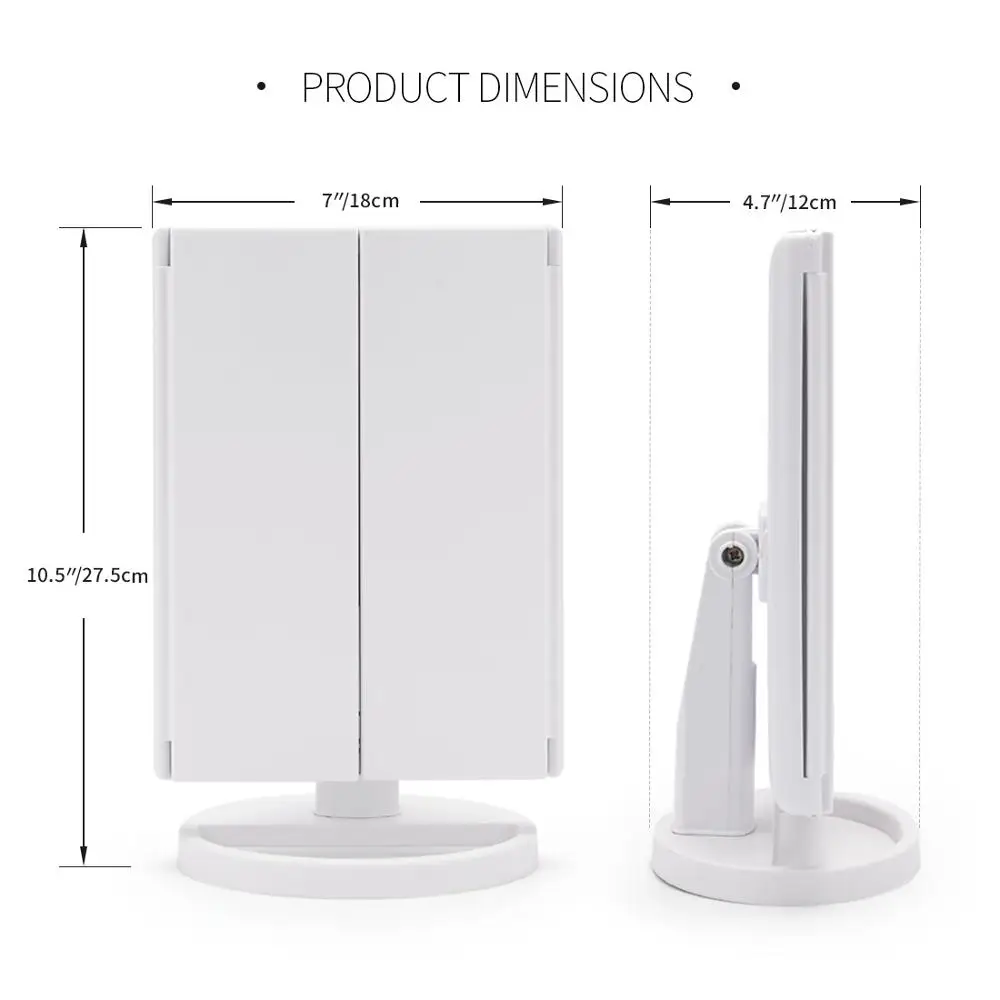 Складное косметическое зеркало с 21 светодиодсветодиодный подсветильник кой