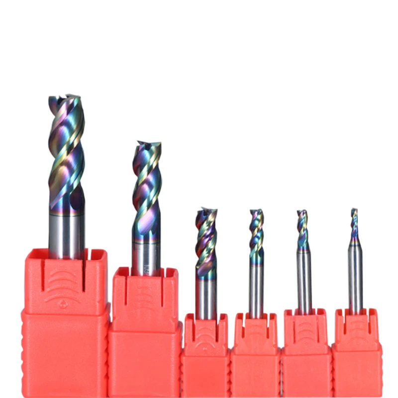 

DLC Coating Colorful High Efficiency Aluminum CNC Multicolour U-Type Flute Milling Cutter Bits Color End Mill Endmills tungsten