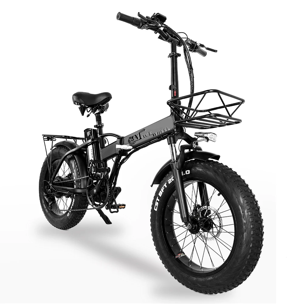 Snow Bike, Fat Tire, 48v Powerful Lithium Battery, Power Assist Bicycle 750w Folding Bike