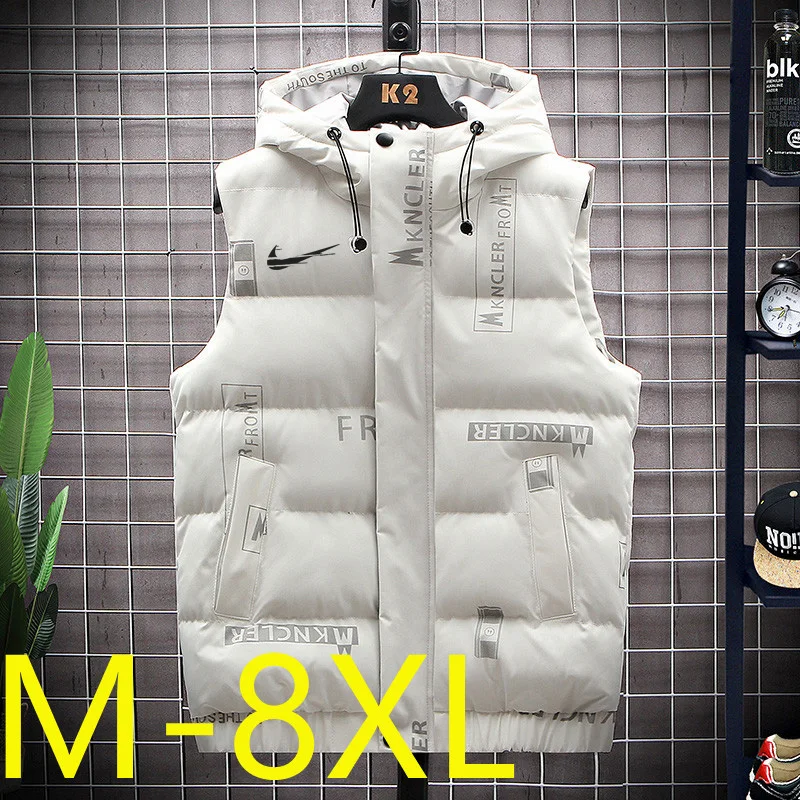 

Vest men's plus size winter youth street fashion fashion padded IКNIKEС jacket personalized printing thickening