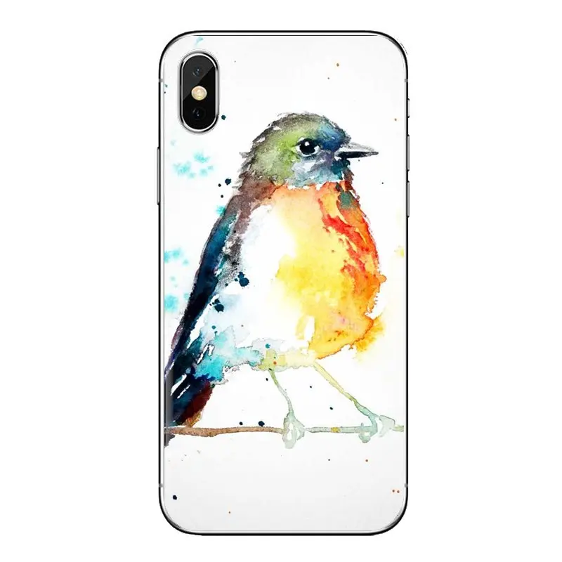 The bird watercolor painting Soft Transparent Case For Huawei Nova 2 3 2i 3i Y6 Y7 Y9 Prime Pro GR3 GR5 2017 2018 2019 Y5II Y6II |