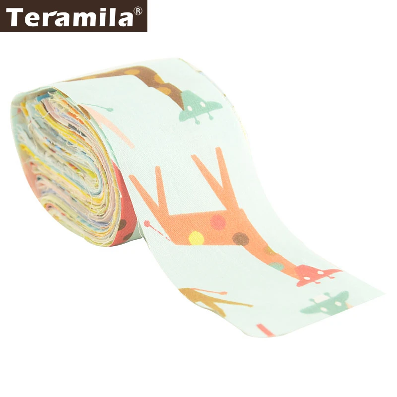Teramila животный мультфильм 100% хлопок ткань 5x50 см желе рулон полосы Telas Сделай Сам