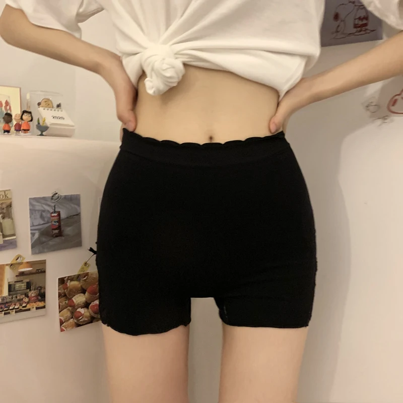 

4 Color New Summer Women's Shorts Thin Lace Safety Pants Female Anti-glare Leggings Non-hem High Waist Shorts