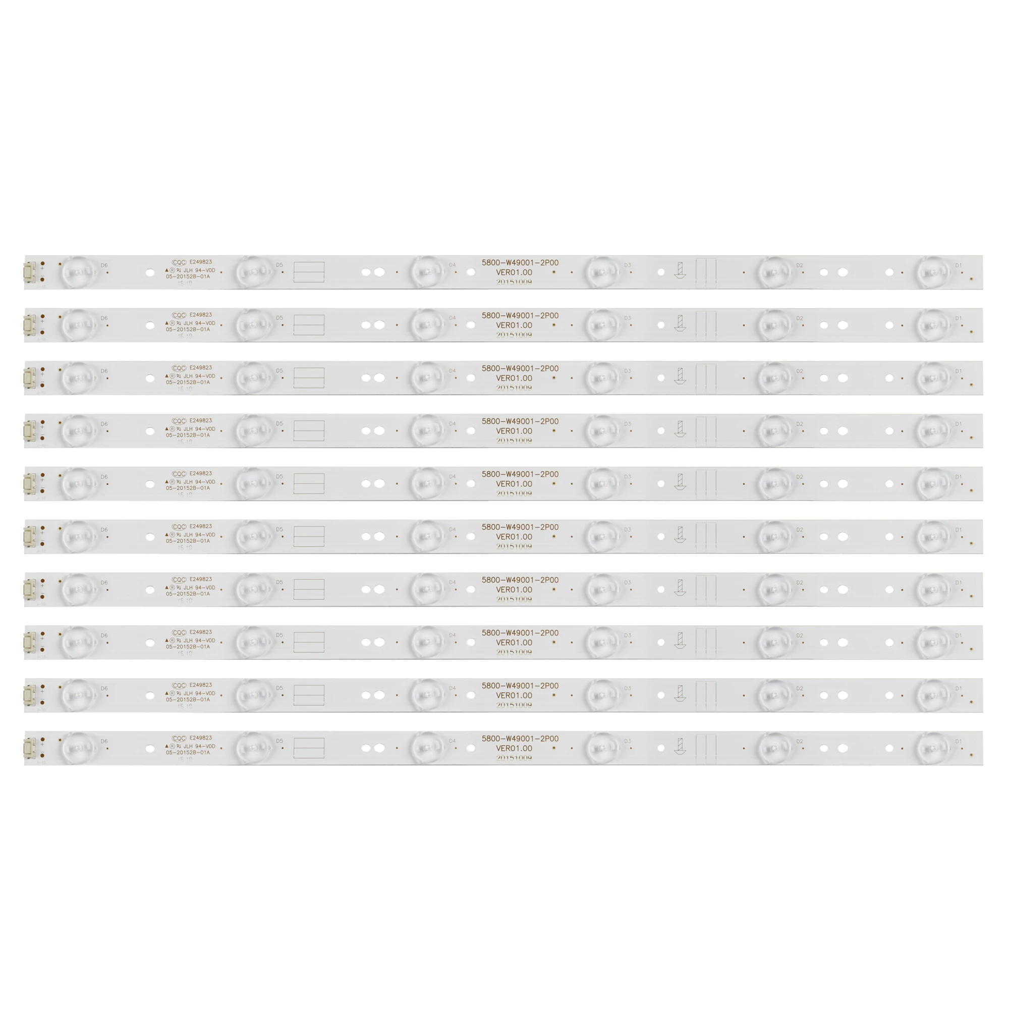 

Led backlight for 49E3000 49E6000 49E360E/5ERS 5800-W49001-1P00 5800-W49001-0P00 5850-W50007-1P00 5800-W49001-DP00 480MM 6 Leds