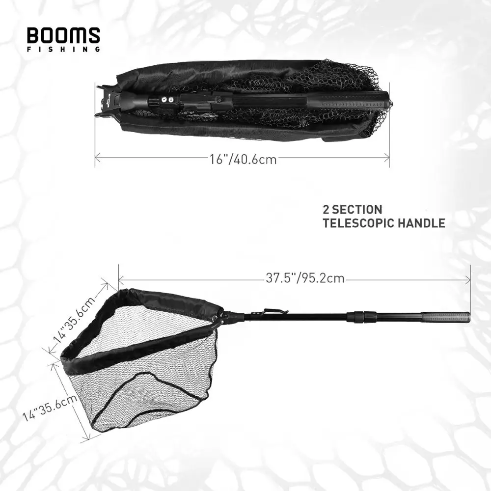 Boms Fishing N04 рыболовная посадочная сеть с телескопической ручкой компактная