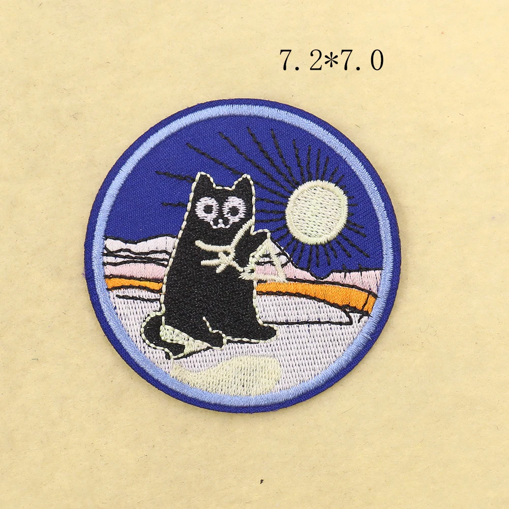 Нашивка с героями мультфильмов аниме Гора Фудзи Япония круглая вышивка