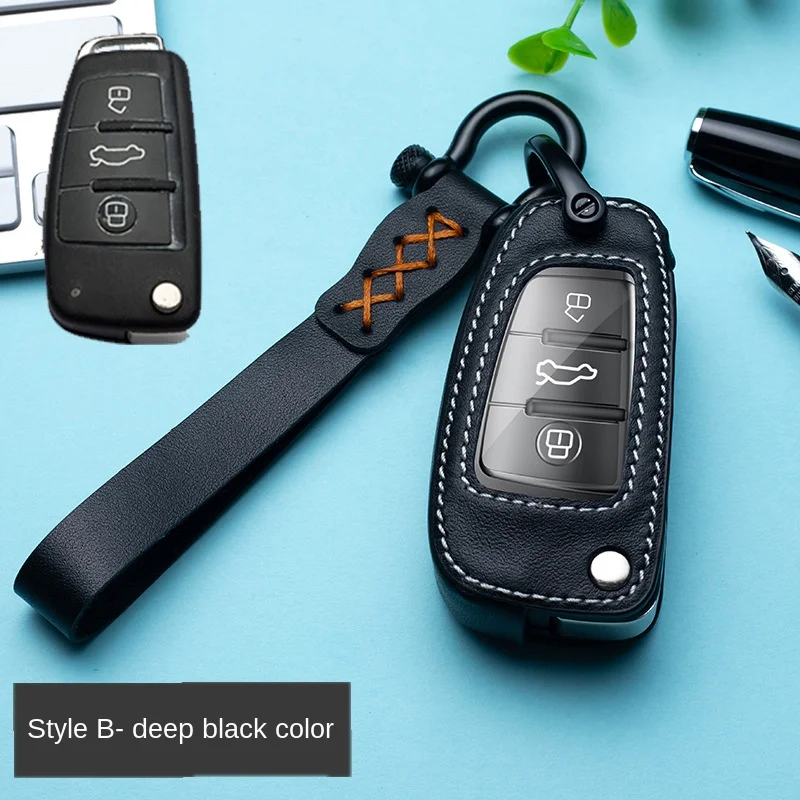 

For Audi A1 A3 A4 A5 Q7 A6 C5 C6 A6L A8 Q5 Q7 S5 S7 RS3 TT Auto Car Key Case Flip Folding Fob Cover Holder Keychain Accessories