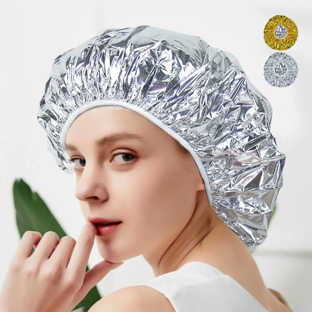 1 шт. шапка маска для душа цельная купания эластичная алюминиевая фольга