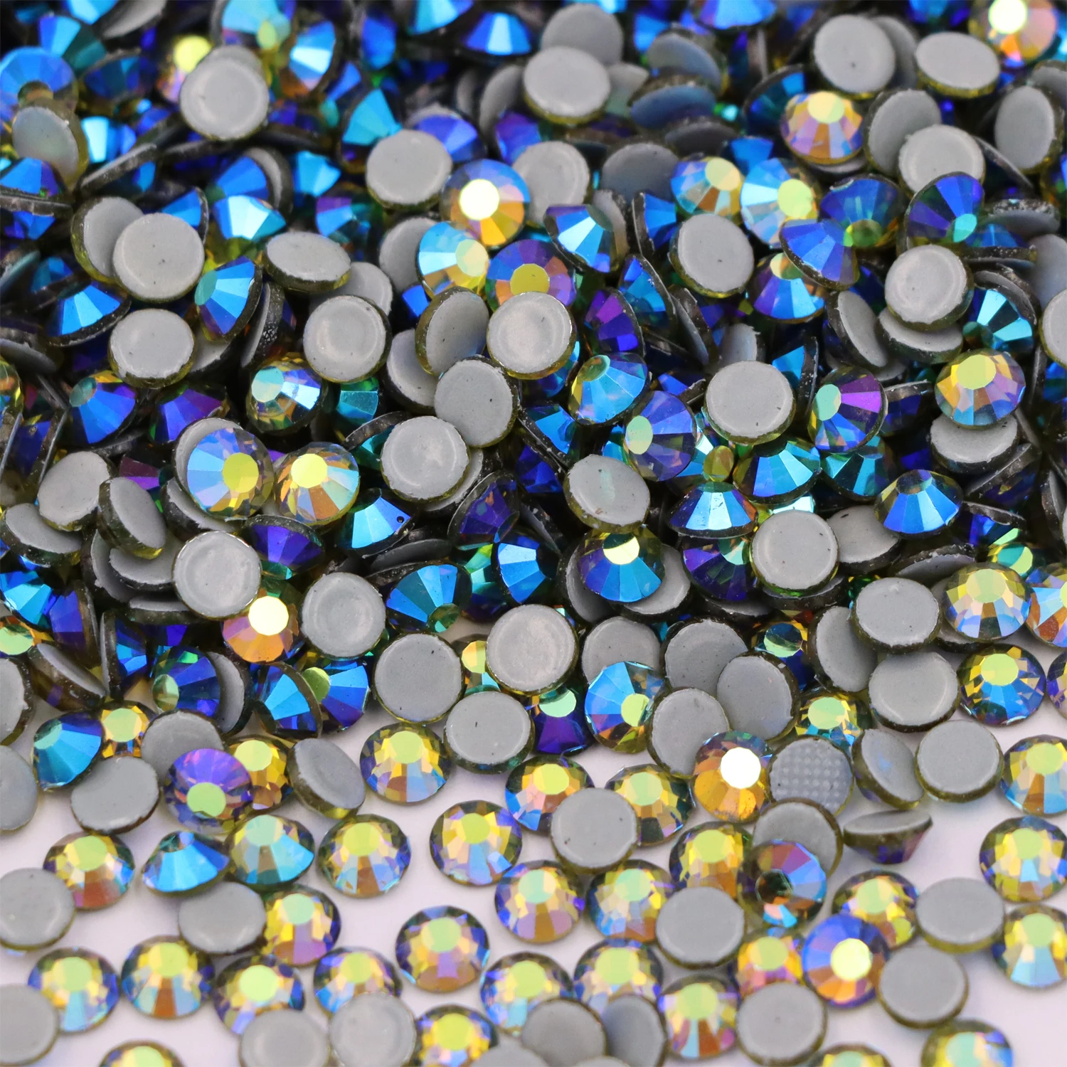 

Olivine / Olive AB Hot Fix Flatback Rhinestones Strass Glitters Iron on Crystals Glass Stones for DIY Dresses Decoration