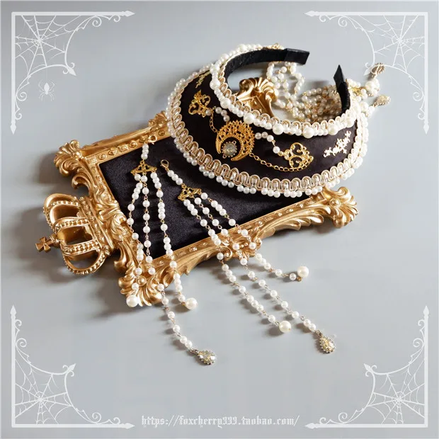 Роскошная Ретро Повязка на голову в дворцовом стиле с бусинами &quotЛолита&quot