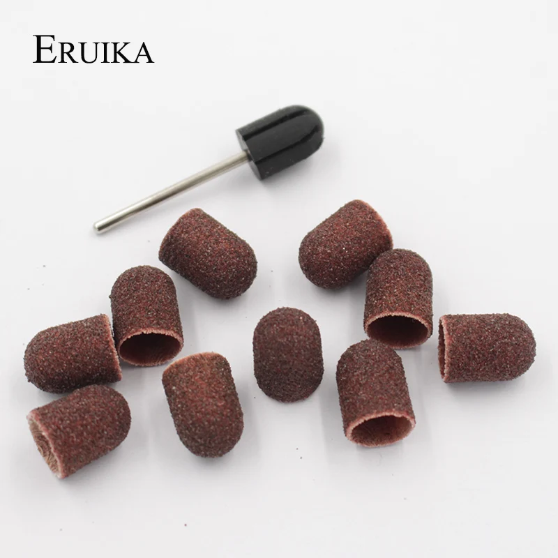 ERUIKA 10 шт. 10*15 мм фрезы для ногтей шлифовальные ленты блочные колпачки резиновая