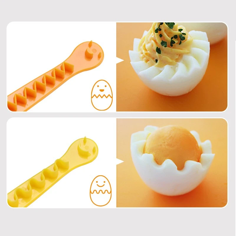 

2Pcs Boiled Egg Cut Flower Styler Lace Egg Cutter Household Boiled Egg Creative Egg Lace Cutter Mold Bento Mold Kitchen Supplies