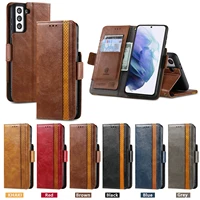 business pu leather flip phone case for samsung galaxy s21 s20 fe s10 plus note 20 ultra wallet card slots cover tpu bumper case