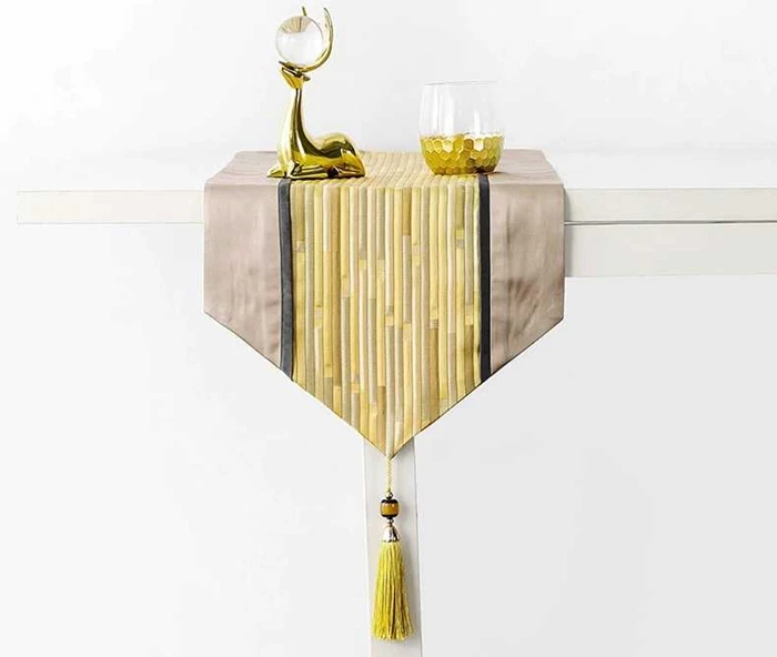 Champagne color Китайский стиль, полиэстер, Настольная дорожка, журнальный столик/Декор для шкафа, скатерть s, Современная жаккардовая скатерть caminho de mesa - Цвет: Champagne color