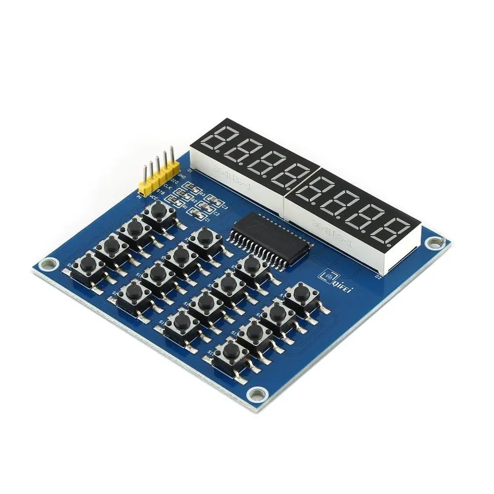 Светодиодный Дисплей 16 клавиши кнопки 8 битный цифровой светодиодной лампой