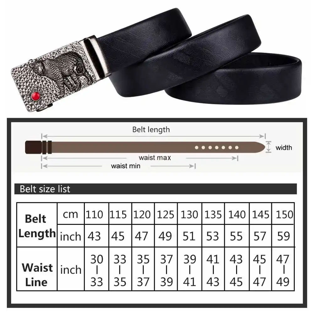 

BK-2064 wang Blueprints Leopard League Automatic Buckle Belts Of Men Leather Belts Leather Belts For Men Casual 110