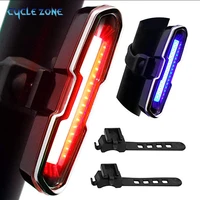 bike tail light ultra bright usb rechargeable led bicycle rear light 5 light mode headlights with red blue for cycling safety