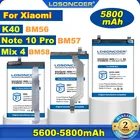 Аккумулятор LOSONCOER BM56 на 5800 мА  ч для Redmi K40, BM57 для Redmi Note 10 Pro BM58 для Xiaomi Mix 4 Mix4