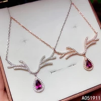 kjjeaxcmy fine jewelry natural garnet 925 sterling silver women pendant necklace chain support test popular